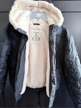Abercrombie Black Quilted Jacket with Logo Patch